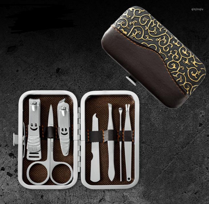 

Nail Art Kits Care Tools Manicure Sets Clippers Scissors Tweezer Pedicure Set Travel Grooming Kit 7pcs/set SN196