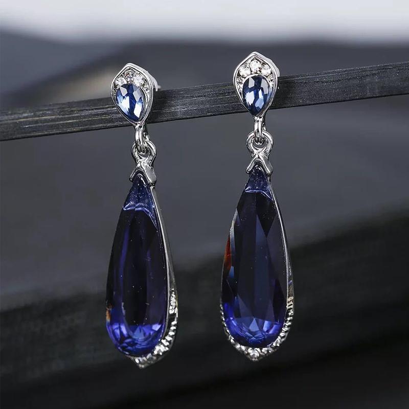 

Dangle Earrings & Chandelier European And American Fashion Blue Long Zircon Drop Temperament Lady Jewelry Whole SaleDangle