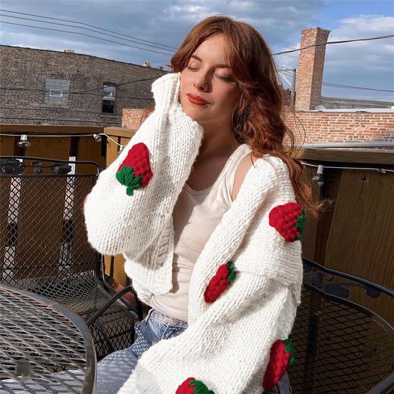 

Women' Knits V Neck Button Cardigan Women 2023 White Long Sleeve Sweater Autumn Winter Streetwear Knitted Loose Oversized Jumper Casual