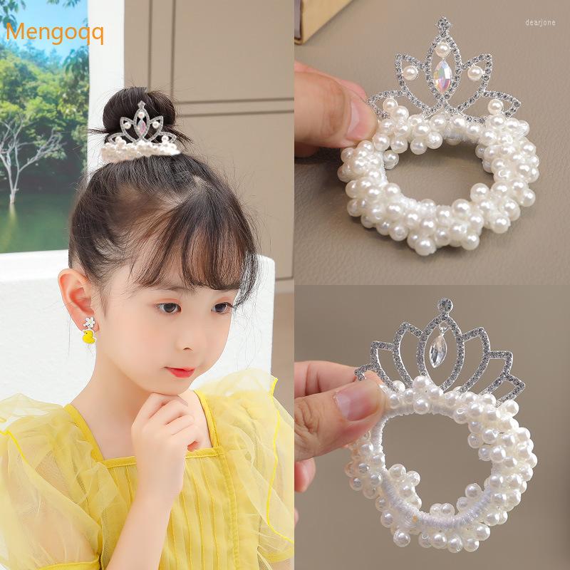 

Hair Accessories Children Crown Tiara Princess Pearl Flower Ring Rope Kids Baby Girl Tie Ball Head Girls