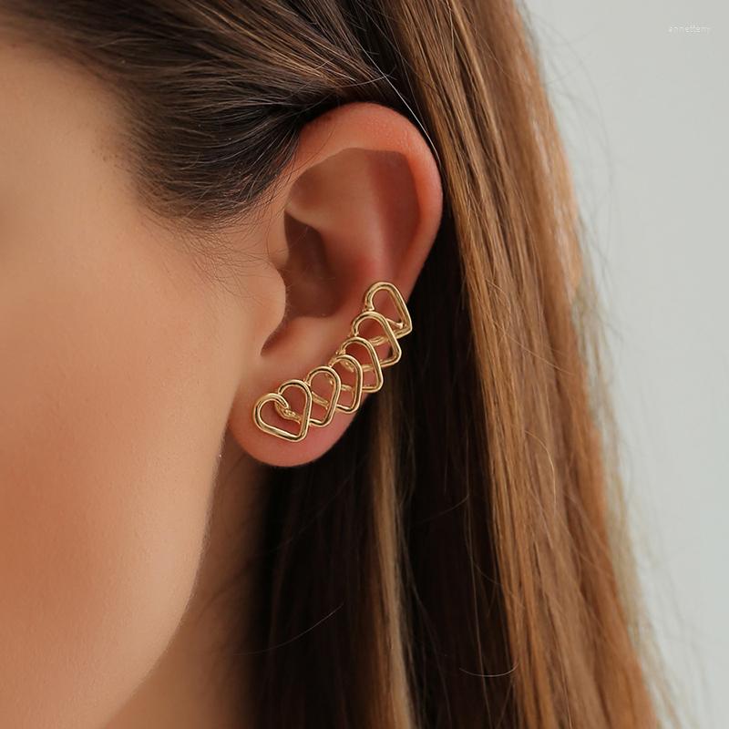 

Backs Earrings 1PCS Punk Style Heart Earring Clip Women Girl Wedding Jewelry Unique Design Ear Cuff No Pierced Piercing On