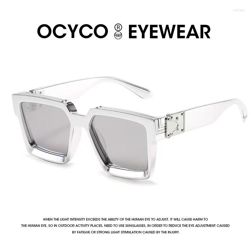 

Sunglasses OCYCO Luxury Oversize Square Punk Men Retro Pilot Sun Glasses Women Shades Sunglass UV400 Eyewear