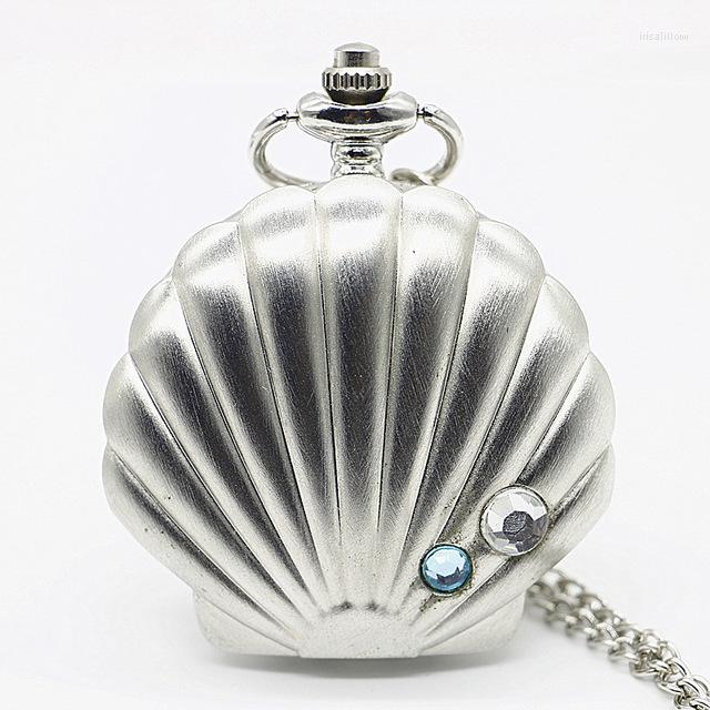 

Pocket Watches Arrival White Steel Steampunk Quartz Watch Vintage Necklace Pendant Clock With Chain Men's Women Gifts, Picture shown