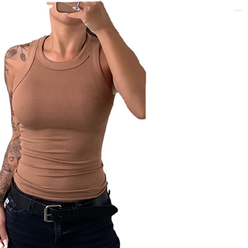 

Women' Tanks Sell Summer Vest Casual Women' Clothing 2023 Women Sleeveless Slim Fashion Tops 7 Color 5 Size, Black