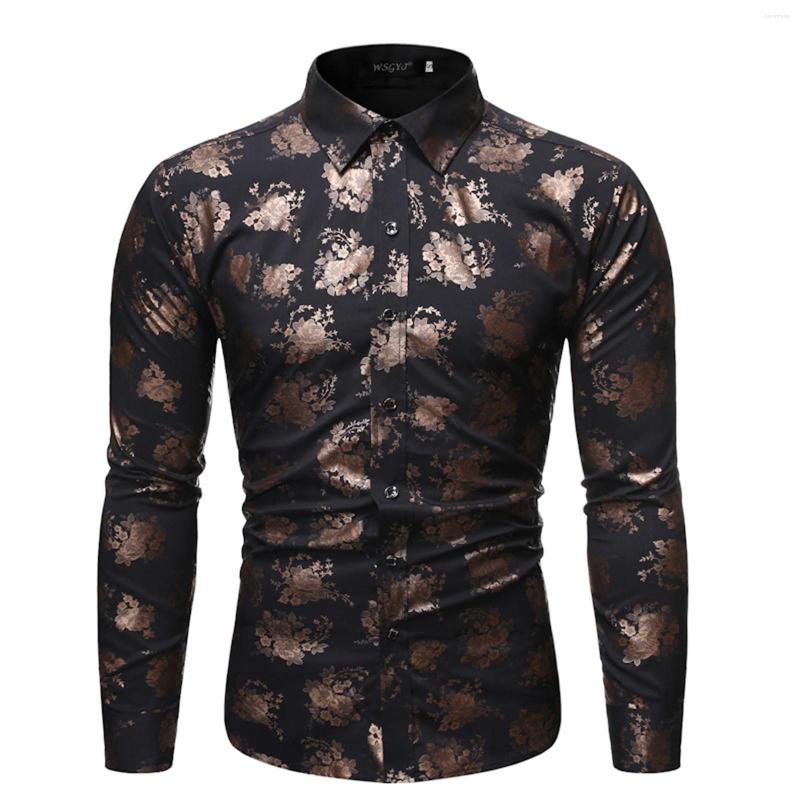

Men' Casual Shirts Men' Shirt Black Lapel Single-breasted Cotton Long Sleeve Slim Fit Business Formal Hawaiian Male Clothing, Wine-3