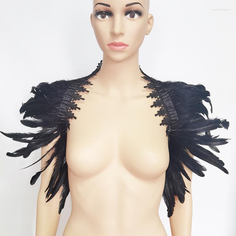 

Scarves Natural Feather Shrug Cape Shawls Lace Collares Shawl Shoulder Wrap Victorian Carnival Party Costume Gothic Decoration