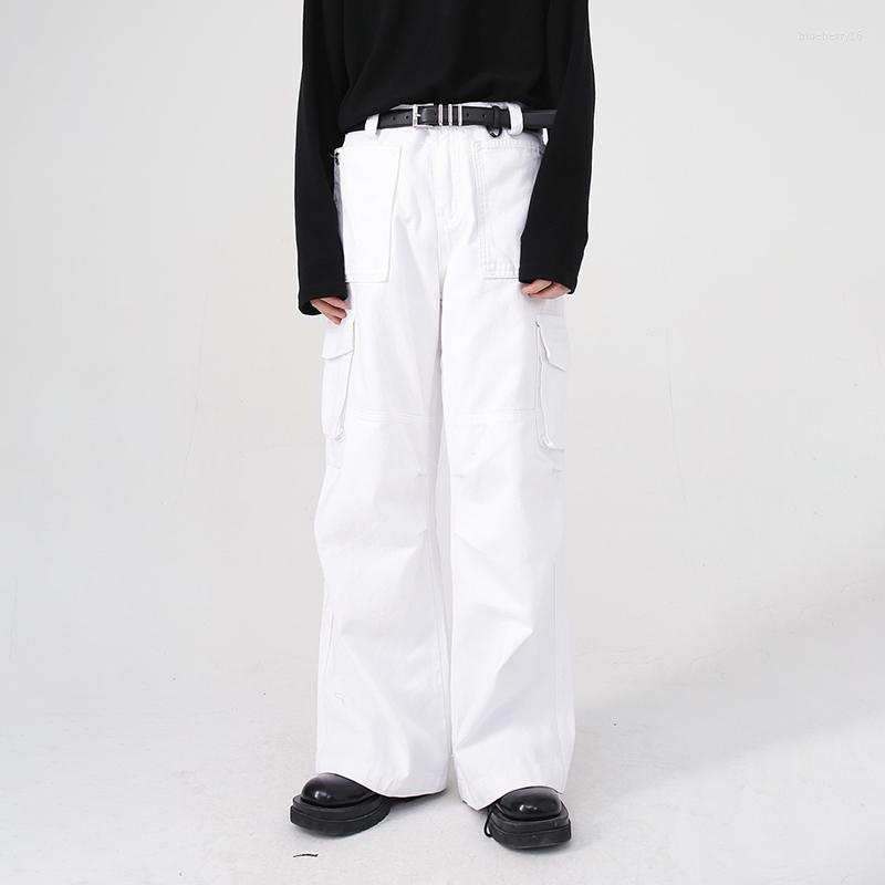 

Men's Pants ZCSMLL Men's Wear Autumn Korean Fashion Personalized Multi Pocket Design Work Clothes Jeans Male Trousers TK6089, Black