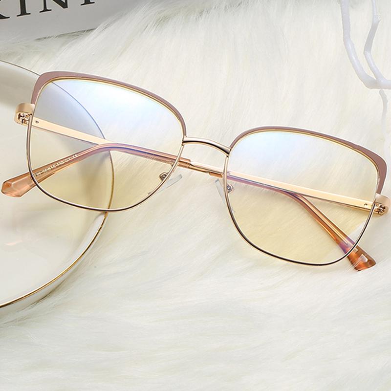 

Sunglasses Fashion Anti-Blue Light Glasses For Women Metal Frame Trending Optical Lenses Anti-dazzle Eye Protection Spectacles