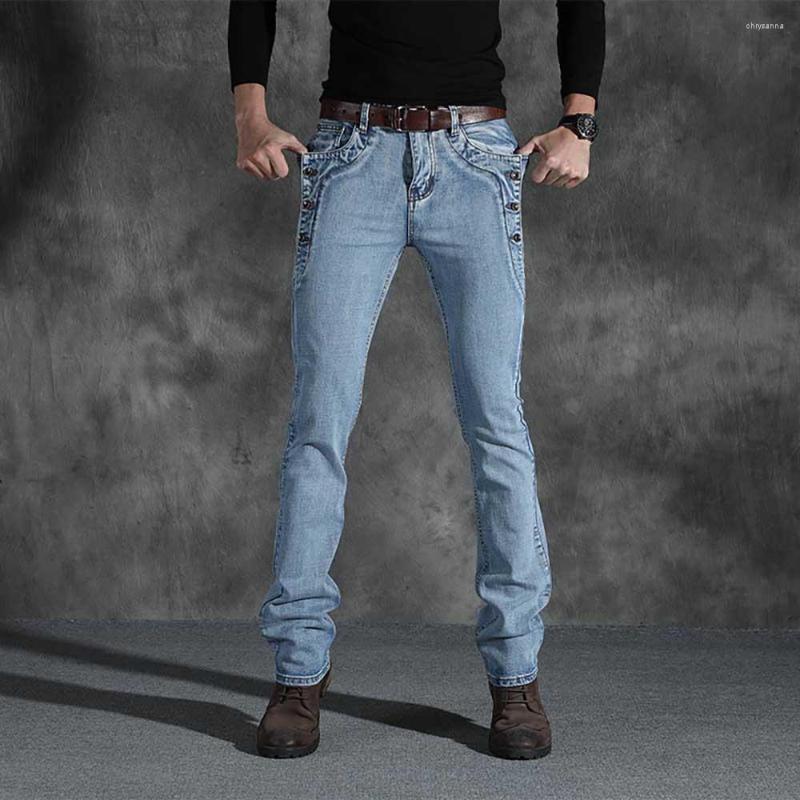 

Men's Jeans Fashion Elastic Flare Men's Casual Denim Pants Slim Fits Trousers Spring Autumn Streetwear Clothing, Blue