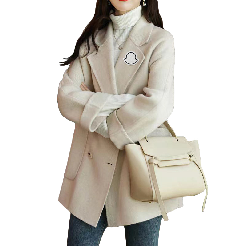 Manteau d'hiver femmes large ceinture à revers poche manteau en mélange de laine surdimensionné Long Trench vêtements d'extérieur laine femmes lu