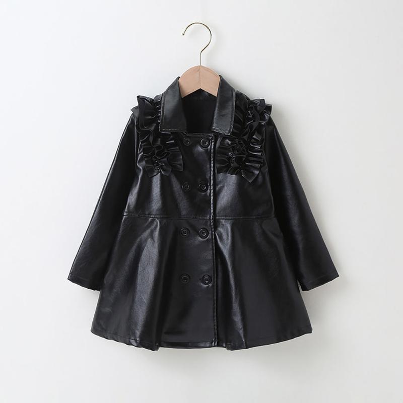 

Jackets 2023 Spring Autumn/winter Girls Kids Boys PU Coat Comfortable Cute Baby Clothes Children Clothing, Black