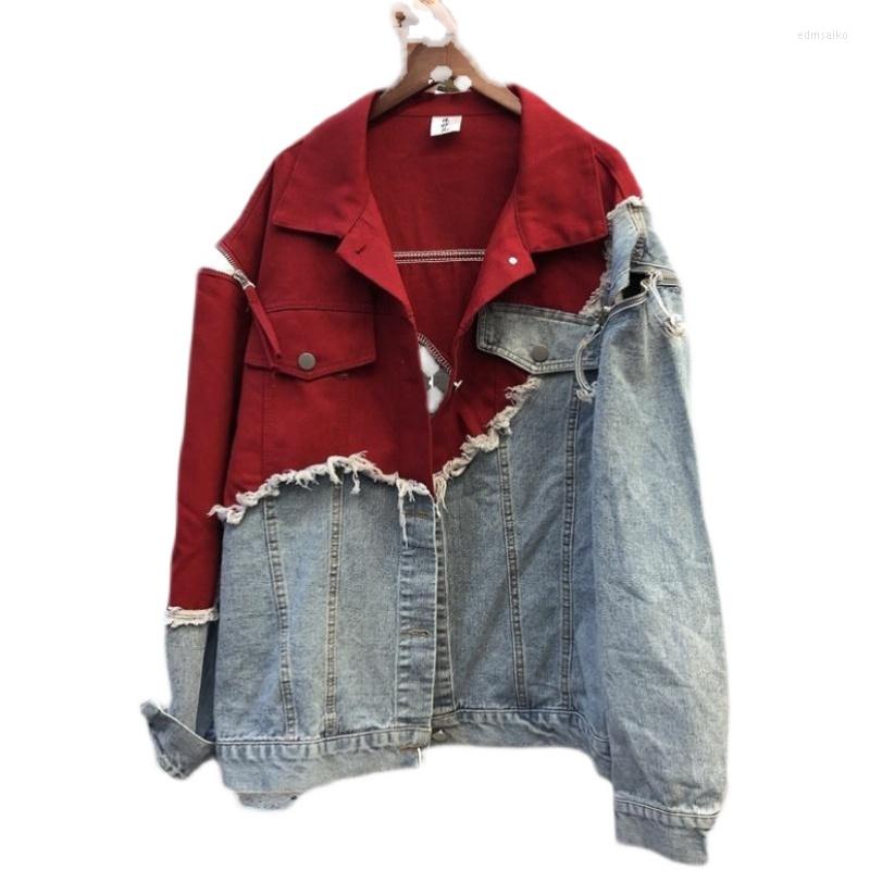 

Women' Jackets 2023 Spring Little Girl Denim Jacket Loose, Red