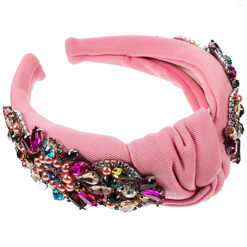 

Bandanas Knotted Headband Women Rhinestone Wide Fashion Hair Accessory