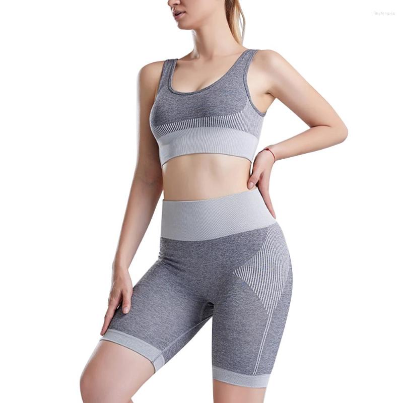 

Active Sets Spring Summer Sports Yoga Wear Quick Drying Gather Underwear Running Practice Shorts European American Women' Set, Dark gray