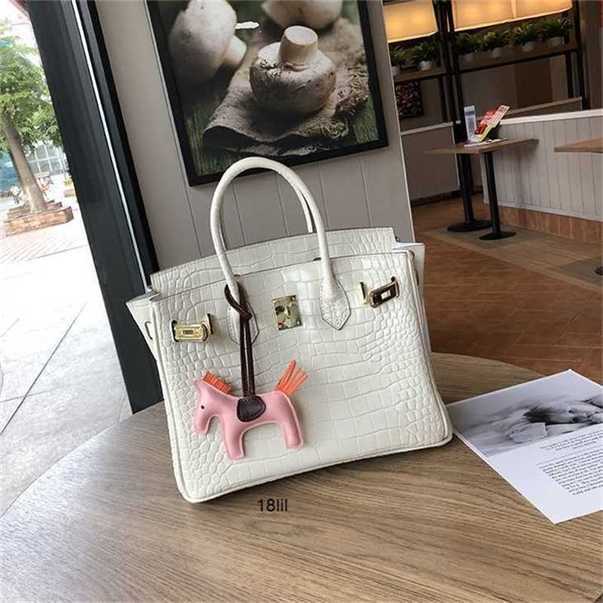 

Designer Bags Herme Birkin Handmade leather pattern crocodile handbag Versatile women's Cowhide one shoulder messenger Fashion texture 18lil8, White3