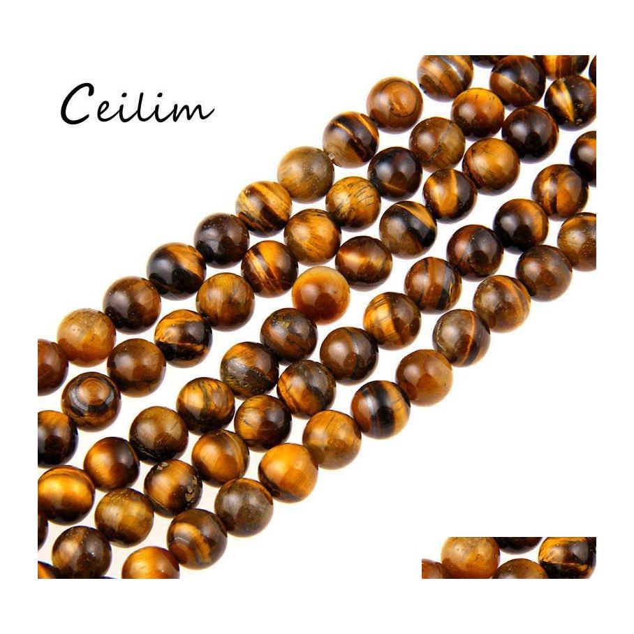 

Stone 8Mm Yellow Beads Round Smooth Brown Tiger Eye Loose Bead For Bracelets Diy Jewelry Making Wholesale Drop Delivery Otoyn