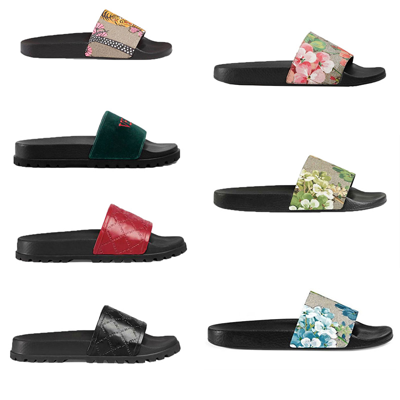 

Beach Designer Blooms Print Slippers Slide Sandals Fashion Slides Causal Green Red White Non-Slip Summer Flip Flop, 13