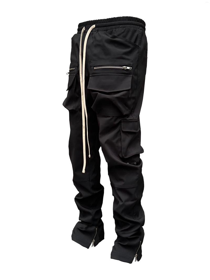 

Men's Pants 2023 Men Women Clothing Niche Original Multi Pocket Zipper Functional Overalls Trousers Plus Size Costumes 27-46, Black