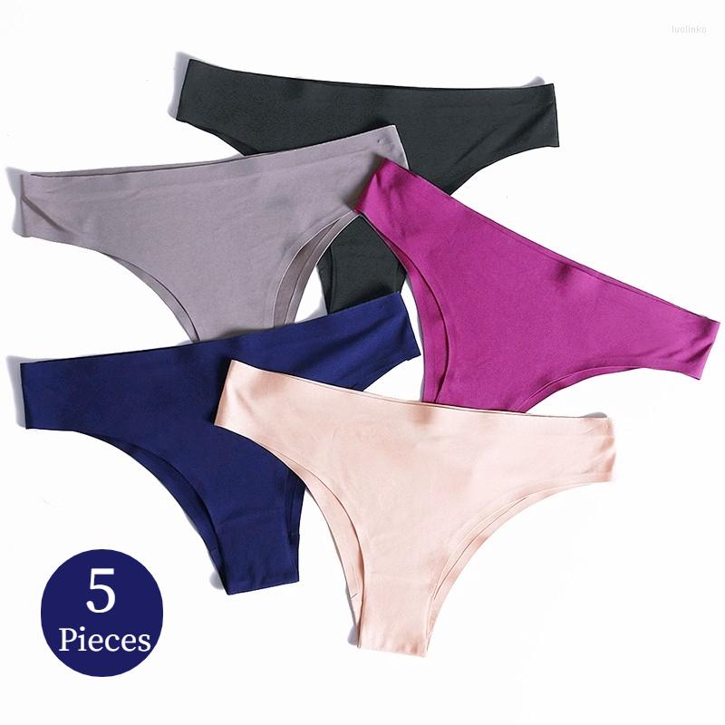 

Women's Panties BZEL 5PCS/Set Seamless Women's Silk Satin Underwear Sexy Lingerie Female Cozy Thongs Sports Underpants G-String, Set 12