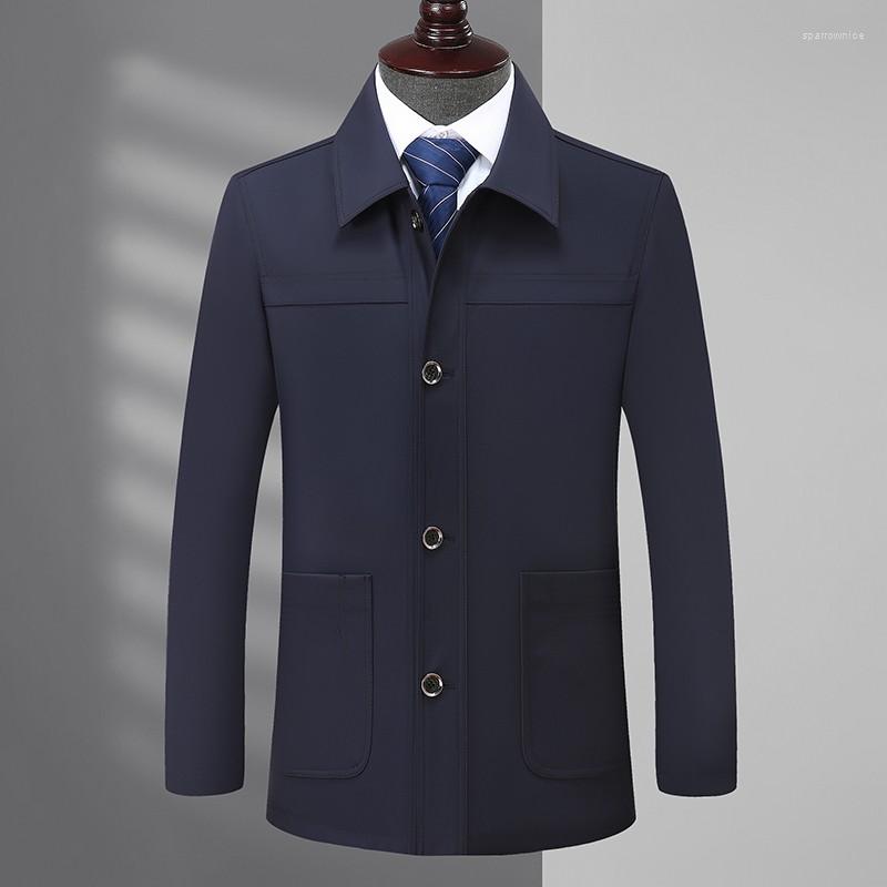 

Men's Jackets Mens Coats Turn Down Collar Men Winter Jacket Button Pocket Clothing Plus Size Fashion Long Sleeve Coat, Khaki