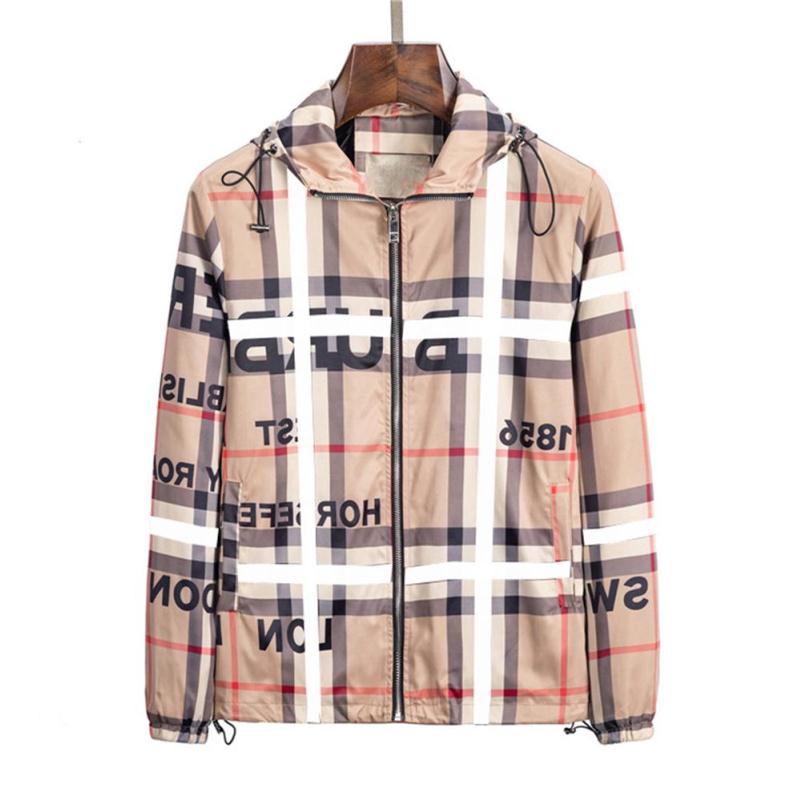 Veste pour hommes de marque de créateurs de mode Classique à carreaux résistant aux rides Manteau de printemps et d'automne trench à glissière vê
