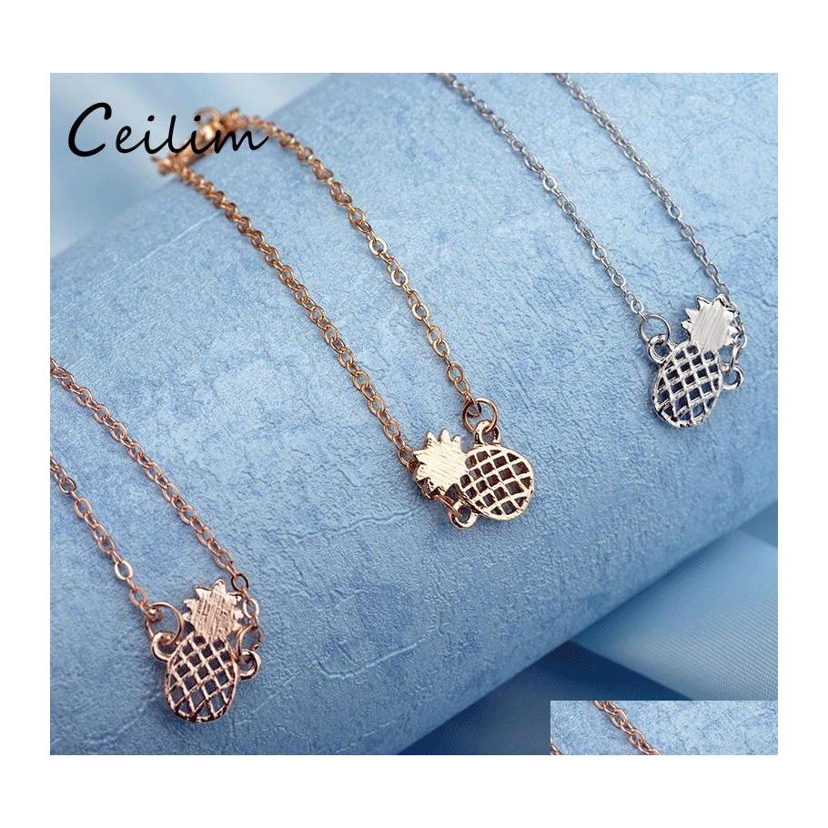 

Link Chain Minimalism Pineapple Bracelet Bangle For Women Gifts Jewelry Friendship Zinc Alloy Rose Gold Fruit Ananas Femme Drop Del Otdne