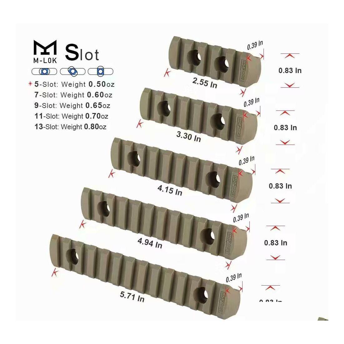 

Scope Mounts Accessories 5 Pcs/Set Tactical Airsoft Polymer Picatinny Rail Mlok For Moe Handguard Laser Drop Delivery Sports Outdo Dha5P