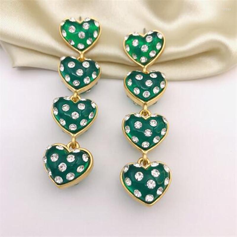 

Stud Earrings Western Wind Long Resin Exaggerated Drill Advanced Sense Of Luxury Small Earringss