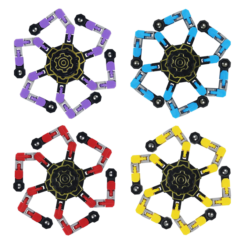 Fidget Spinner mécanique chaîne transformer doigt jouet main fileurs bout des doigts gyroscope toupie soulagement du stress jouets de décompressi