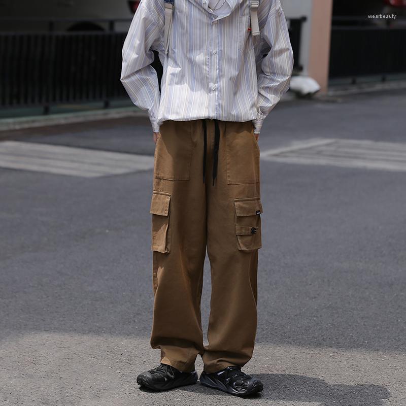 

Men's Pants Multi-pockets Cargo Men Autumn All-match Loose Fashionable Male Trousers Korean Style Leisure Streetwear Hip Hop Pant, Black