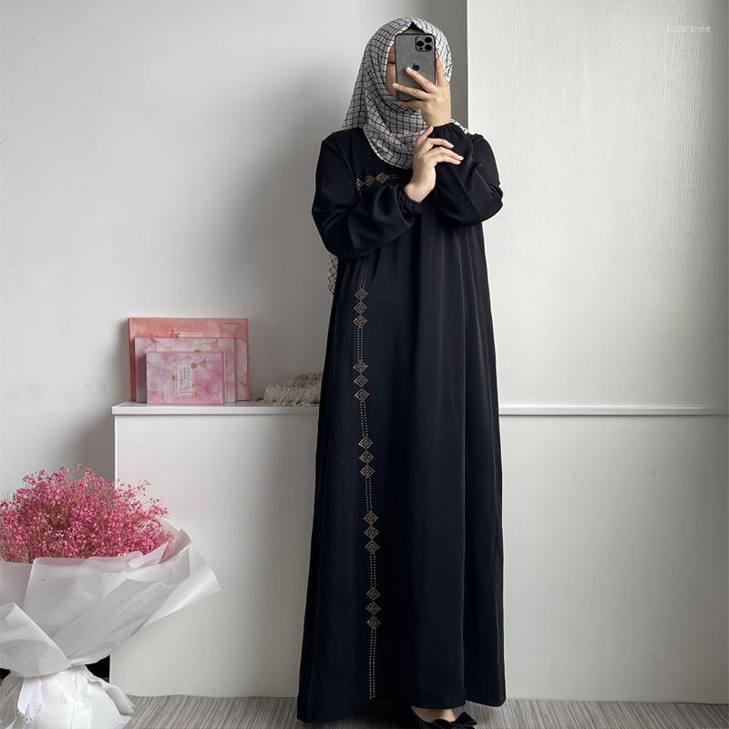

Ethnic Clothing Muslim Fashion Dress Middle East Dubai Women's Abaya Malay Diamond Robe Femme Vestido Largo Mujer Verano Kaftan