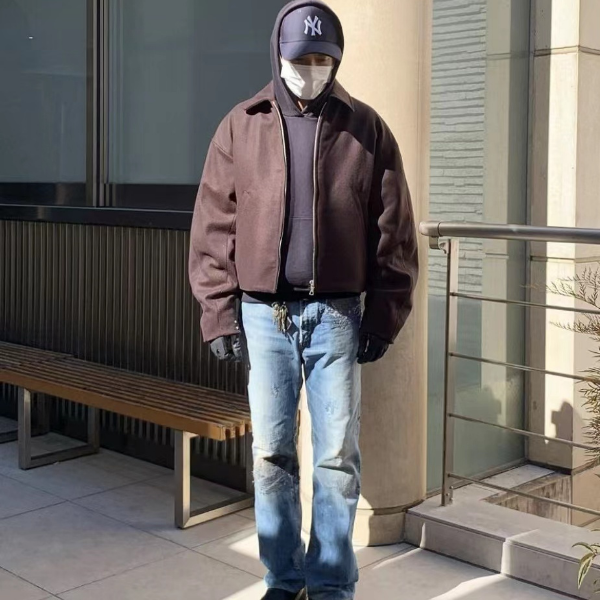 

Men Jacket Women Jackets Lapel High Street Brown Baseball Uniform Coat Cotton Loose