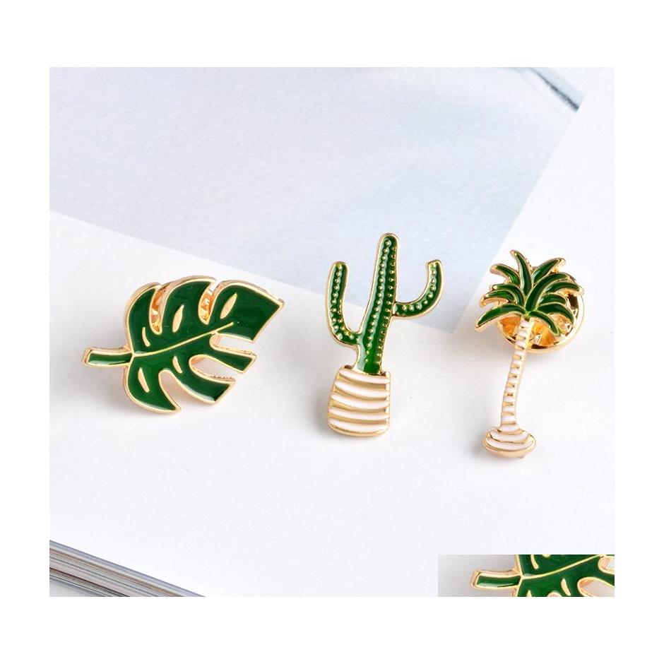 

Pins Brooches Fashion Jewelry Womens Elegant Plant Brooch Coconut Cactus Leaf Cor Drop Delivery Dhgfx