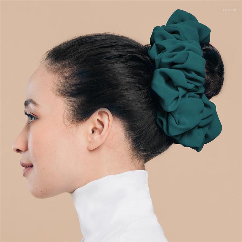

Scarves Fashion Trendy Heavy Chiffon Flexible Rubber Band Simple Hijab Volumizing Scrunchie Large Bow Headwear Hair Accessories