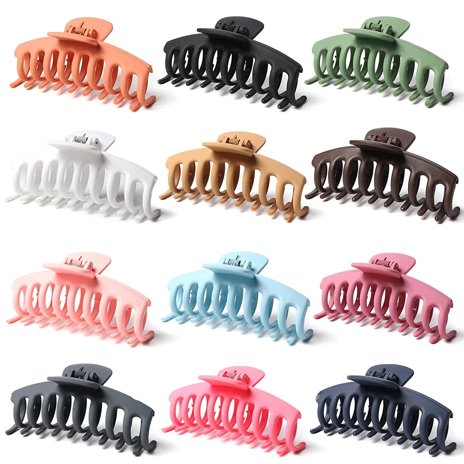 

Hair Clips Barrettes 12 Pack Claw 4.33 Inches Nonslip Large Matte Clamps for Long Accessories Women 230202