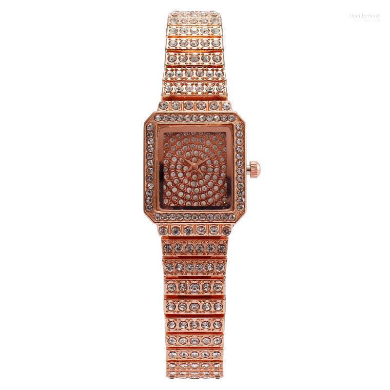 

Wristwatches Fashion Watch Diamond Studded Women's Square Small Bracelet 2023 Thun22