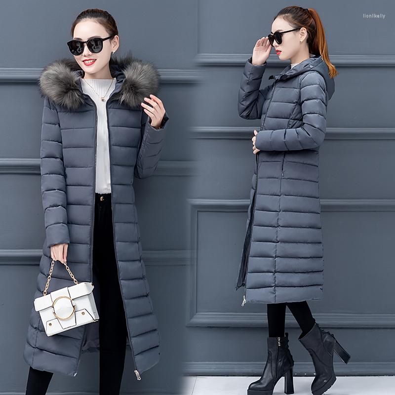 

Women's Trench Coats Autumn Winter Jacket Women Clothes 2023 Korean Coat Female Parka Vintage Tops Fur Collar Parkas Chaqueta Mujer ZT3846, Black