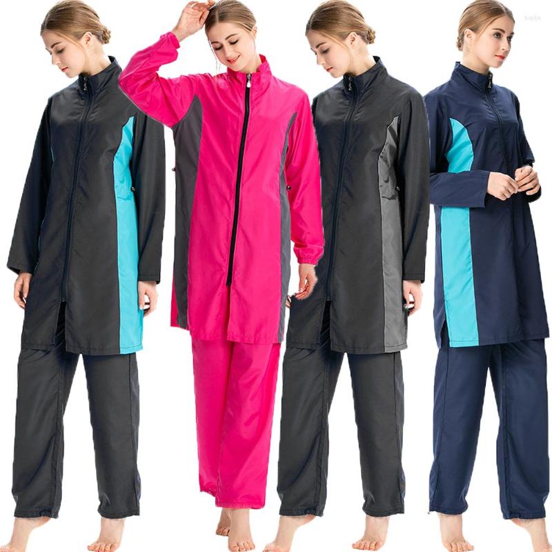 

Ethnic Clothing Muslim Women Hijab Swimsuit 3pcs Hooded Swimwear Islmaic Full Cover Burkini Arab Modest Beachwear Bathing Suit Surf Swim