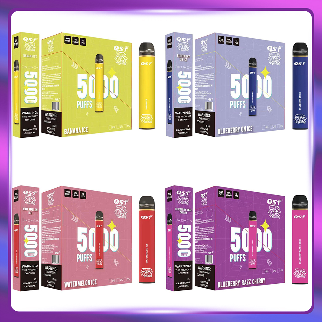 

Authentic QST Filex Max Disposable E cigarettes 5000 Puffs Vape Pen 12ml Prefilled Pods Cartridge 850mAh Rechargeable Battery Vaporizer bar flex bang flavour