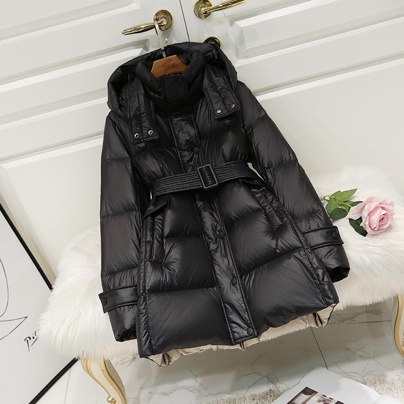 

Women' Down & Parkas Women 2023 Winter Fashion Thicken Warm Loose Coats Female White Duck Hooded Jackets Ladies Solid Color Outwear D113Wom, Black