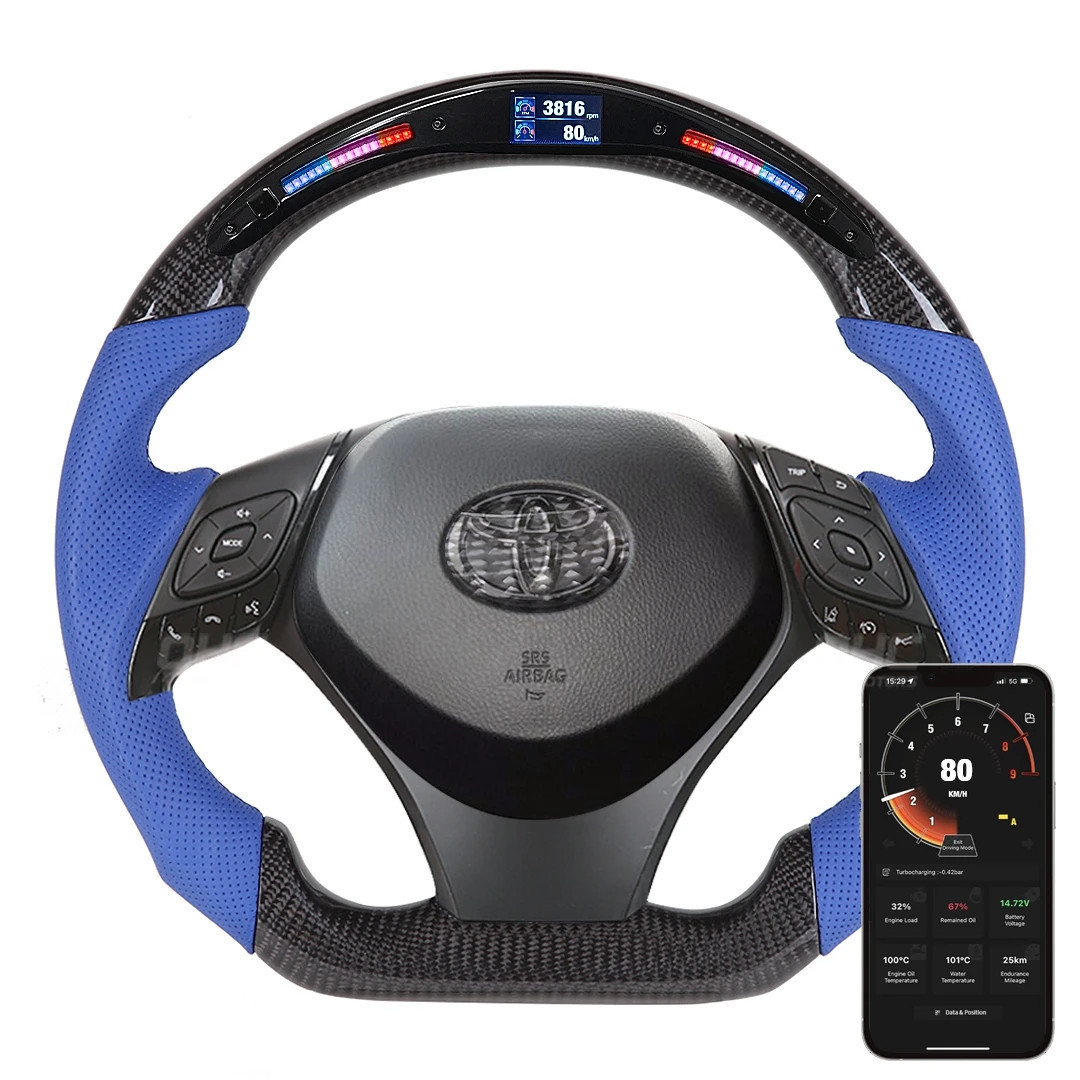 

Steering Auto Racing Wheels for Toyota CHR Carbon Fiber Material LED Display Steering Wheel