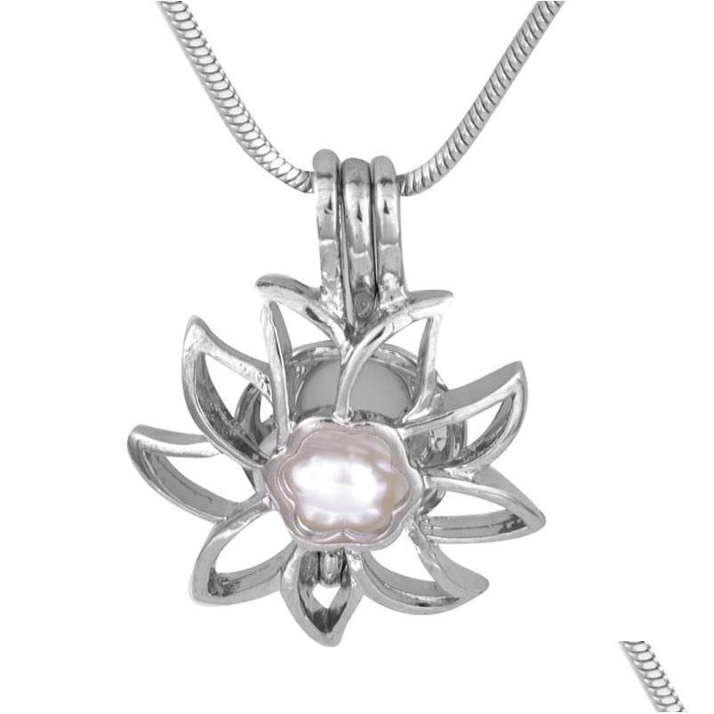 

Pendant Necklaces New Arrival Stainless Steel Lucky Flower Pearl Cage Hollow Out Locket Charming P96 Drop Delivery Jewelry Pendants Dhvbz