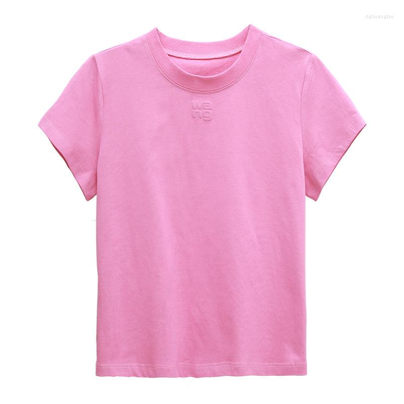

Women' T Shirts Tshirt Solid Summer For Women Clothing 2023 Letter Print O-Neck Short-Sleeve T-shirt Femme Loose Casual Crop Top Cotton Tee, Pink