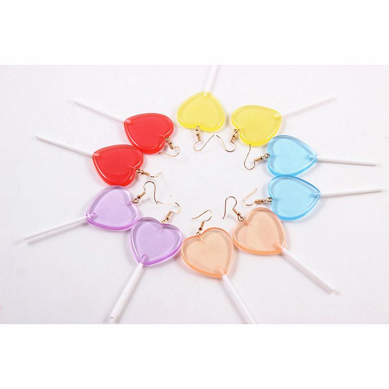 

Dangle Earrings & Chandelier Cute Heart Lollipop Candy Costume Trendy Style Woman Girl Jewelry Drop