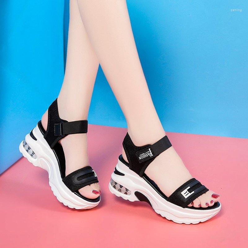 

Dress Shoes Women's 2023 Fashion Sandals Summer Thick-soled High-heeled Open Toe Comfortable Simple, Black
