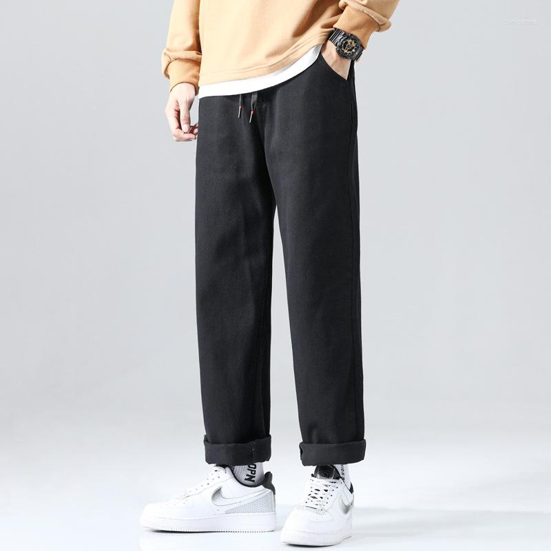 

Men's Jeans 2023 Hip Hop Streetwear Baggy For Men Korean Fashion Loose Straight Wide Leg Man Pants Men's Clothing Large Size Black