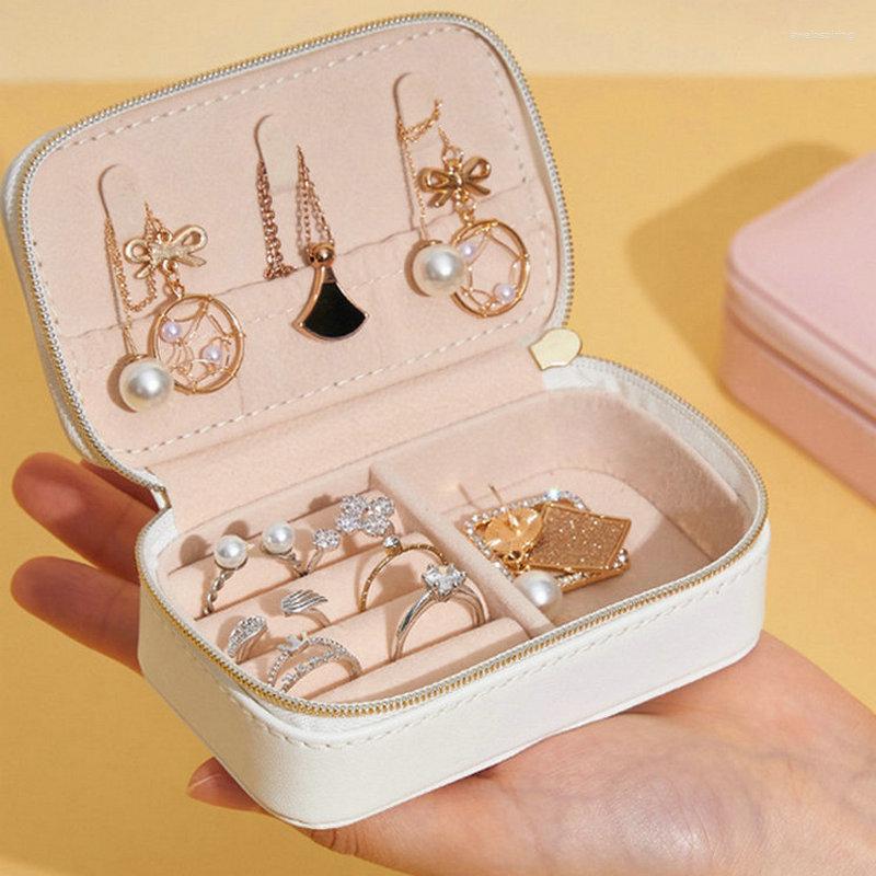 

Jewelry Pouches 2023 PU Portable Box Organizer Display Travel Boxes Leather Storage Organized