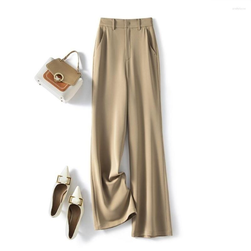 

Women's Pants Fashion Women's Spring And Autumn 2023 Korean Style Pocket High Waist Casual Straight Trousers For Women Q227, Black