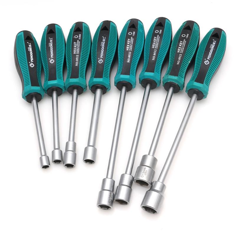 

Hand Tools Metal Socket Driver Wrench Screwdriver Hex Nut Key Nutdriver Tool 3mm-14mm