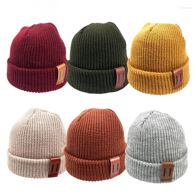 

Berets 2023 Parent-child Cap Skullcap Women Men's Caps Winter Warm Skullies Hip-hop Beanies Baggy Melon Knit Hat Unisex, Yellow